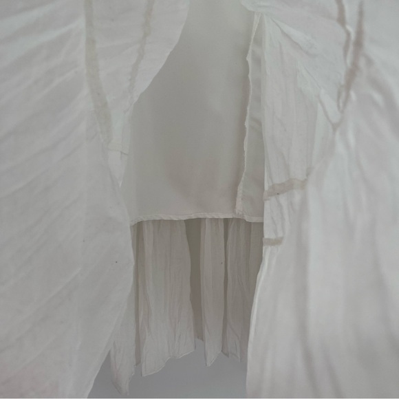 Peter Nygard NWT Size 14 White Sequin Waist Flowy Maxi Skirt Gauzy Layered - Picture 5 of 11